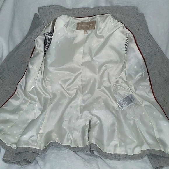 Banana Republic Speckled Gray Hac.king Jacket Wool Blend Size 0 - Picture 14 of 16